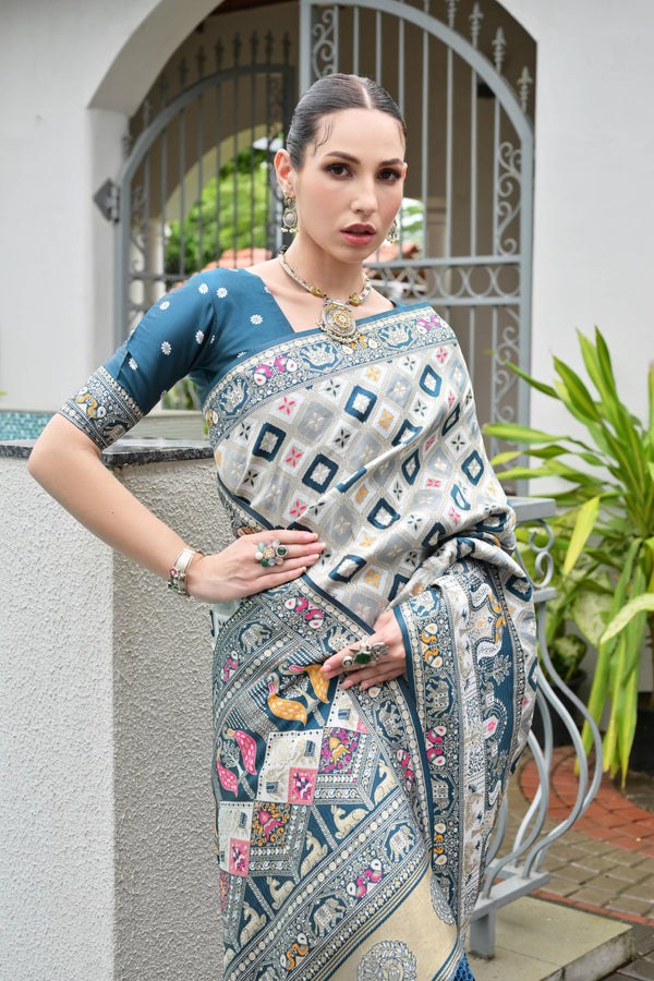 Premium Aadhya Patola Saree - Rama