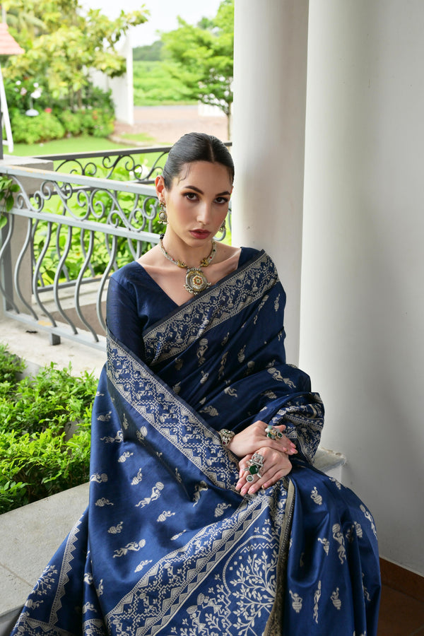 Premium Handloom Saree - Blue