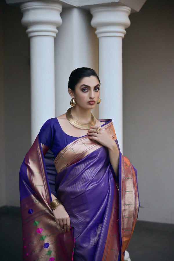 Premium WD Paithani Saree - Blue