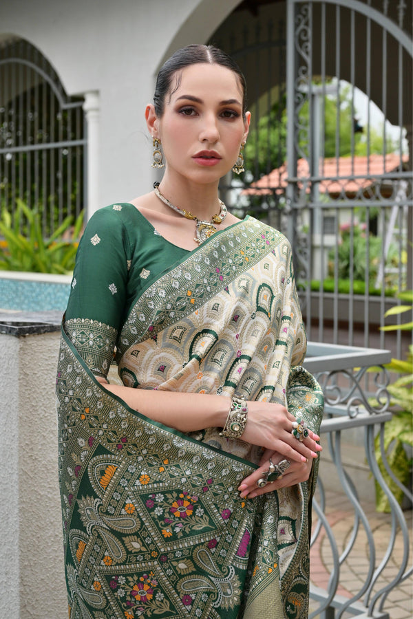 Premium Aadhya Patola Saree - Green