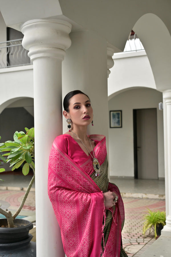 Premium Monika Saree - Pink