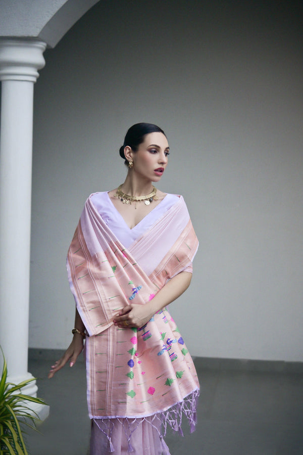 Premium WD Paithani Saree - Purple