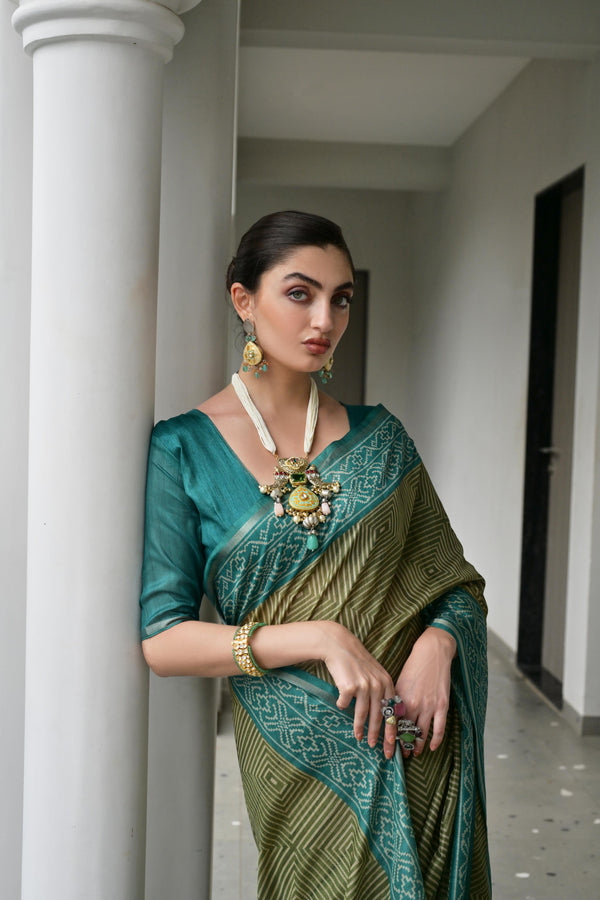 Premium Monika Saree - Rama