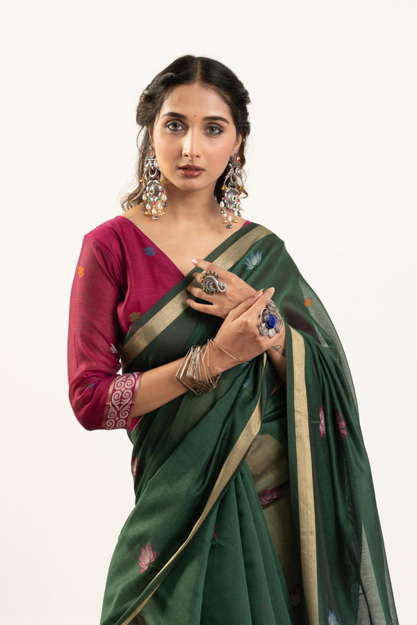 Banarasi Paithani Silk Saree - Green