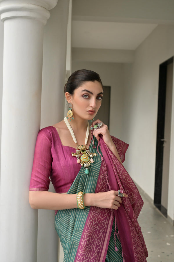 Premium Monika Saree - Wine