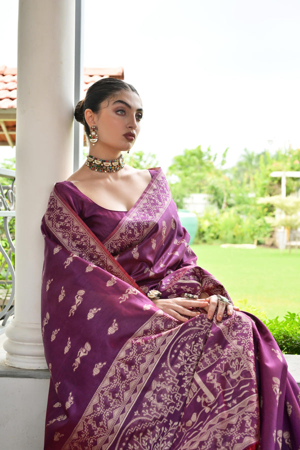 Premium Handloom Saree - Wine